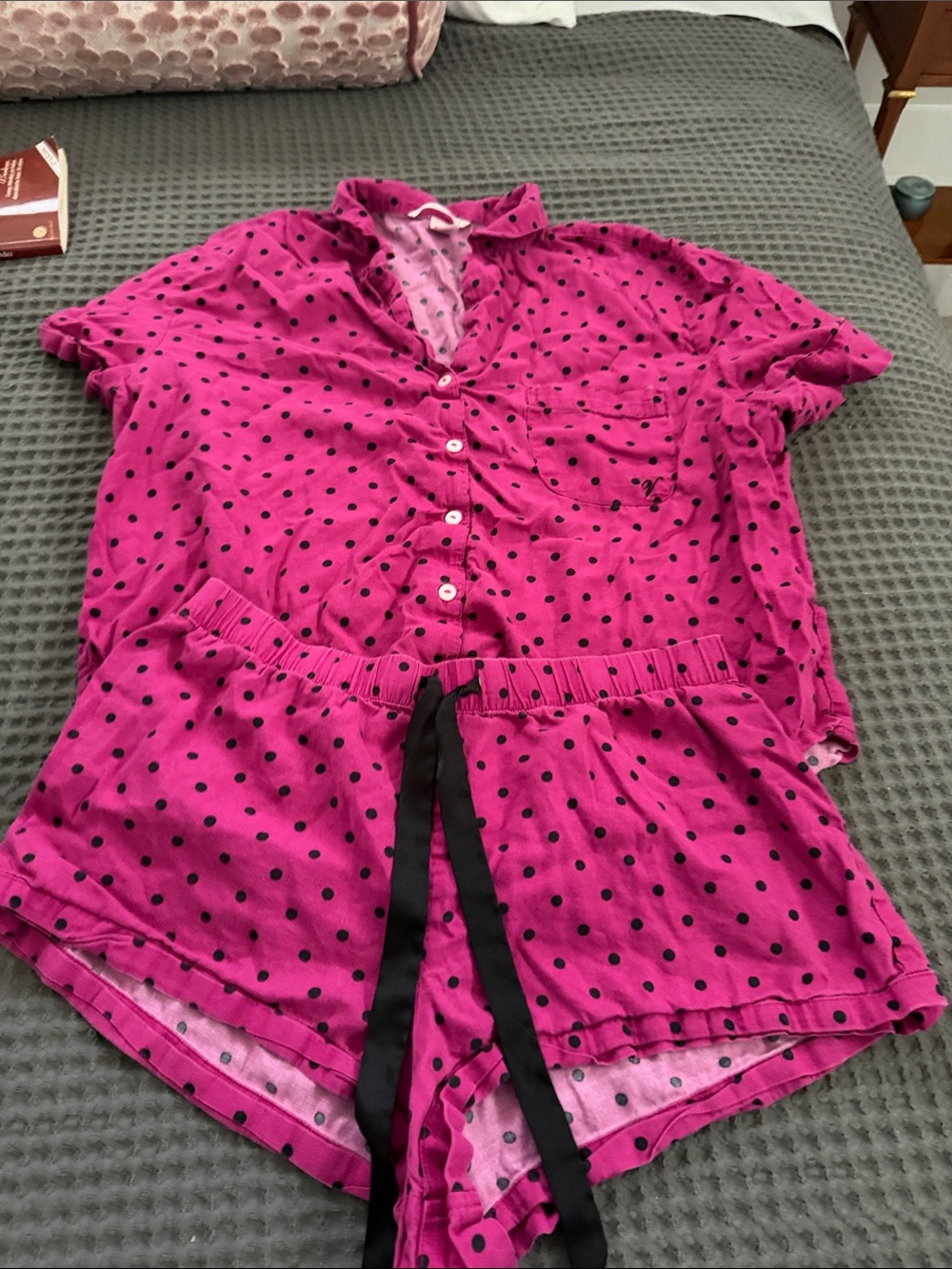 Victoria's Secret Pink Polka Dot Short Pajama Set